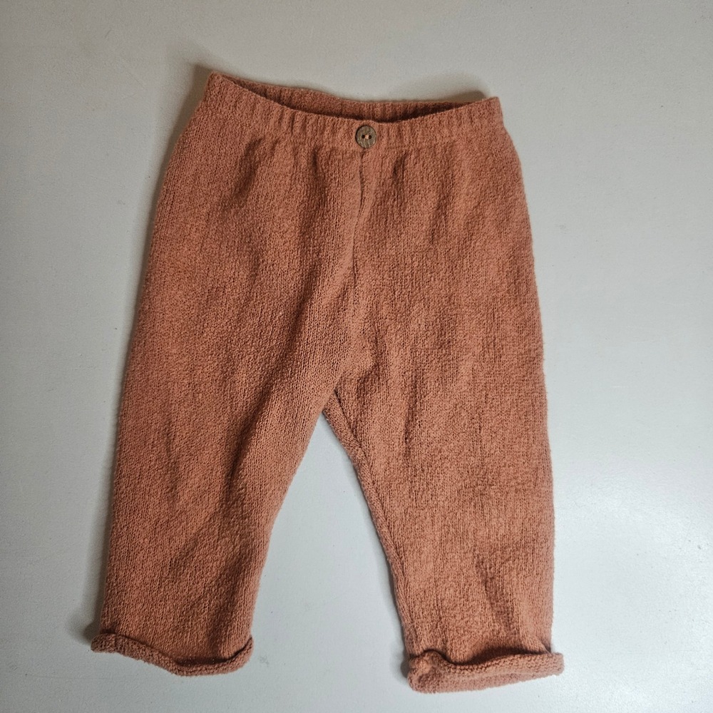 Play Up Baby Recycled‎ Cotton Knit Pants Terracotta Clay 6M Made in Portugal